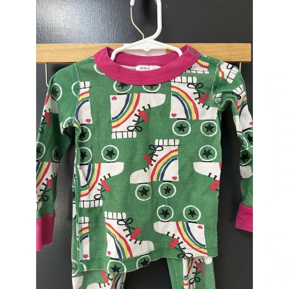 Hanna Andersson ROLLER SKATE PAJAMAS Girls Sz 2T Retro PJs